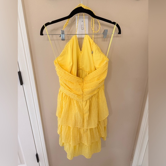 Yellow Ruffled Mini Dress - Picture 2 of 4